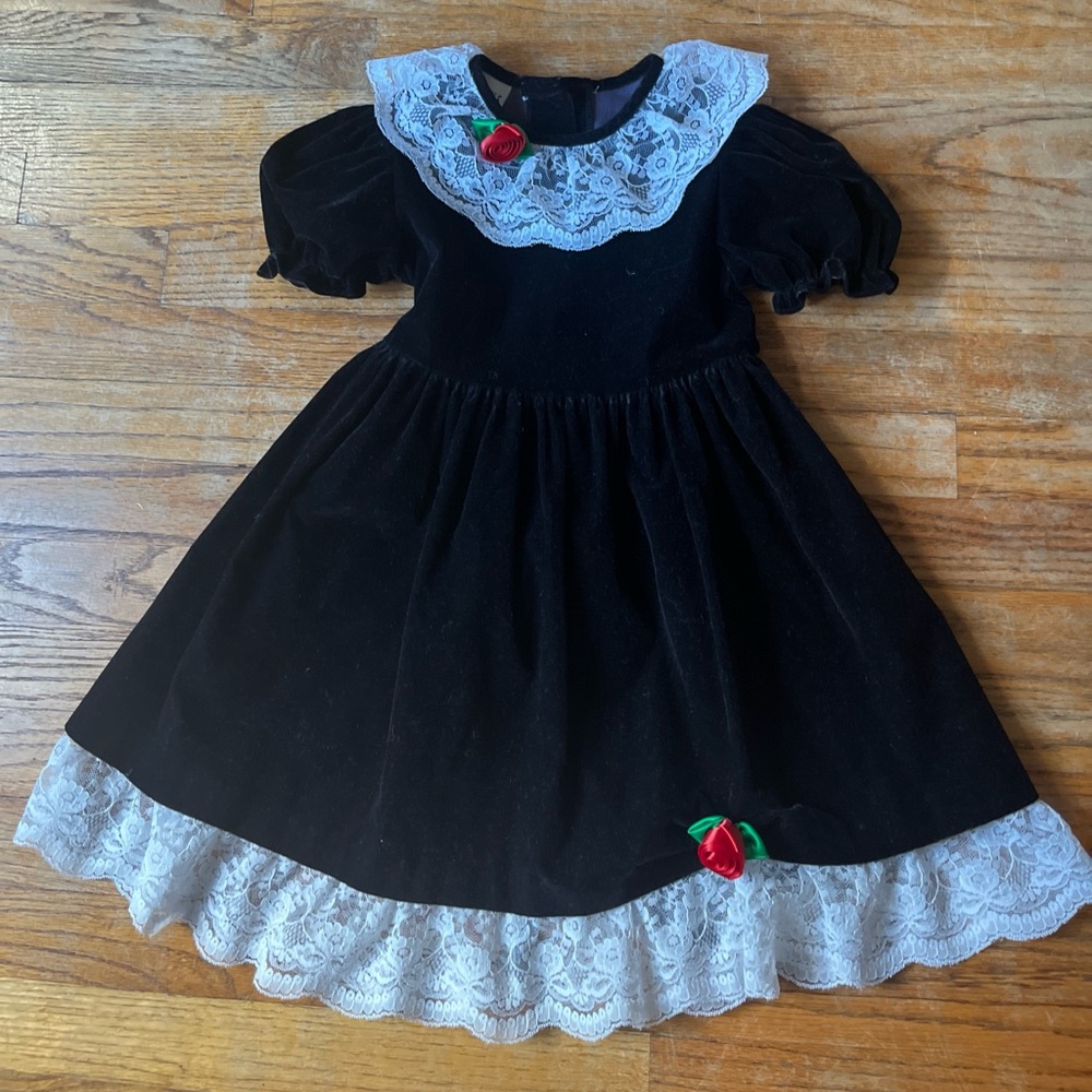 Vintage Jo Lene girls black formal dress size 6